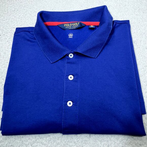 Ralph Lauren Polo Shirt Men 2XL XXL Wicking Blue Pony‎ Golf Rugby Prep Casual - Picture 1 of 12